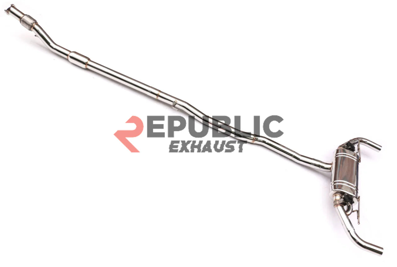 Republic Exhaust Catback Exhaust Dual Exit Tips with Valve for Mercedes-Benz A35 W177/V177 (2019-On) Titanium/Stainless Steel